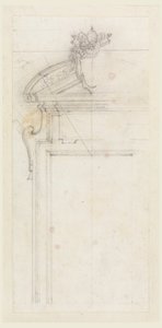 Desenho, Projeto de uma caixa de porta, 1725-50 de Carlo Marchionni