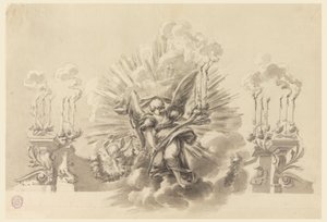 Desenho, Projeto de uma decoração cerimonial, ca. 1760 de Carlo Marchionni