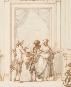 Desenho, Projeto para o Portal Norte, Grande Galeria, Villa Albani, Roma, Itália, 1755-56 de Carlo Marchionni