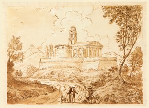Desenho, Figuras na estrada, meados do século XVIII-final do século XVIII de Carlo Marchionni
