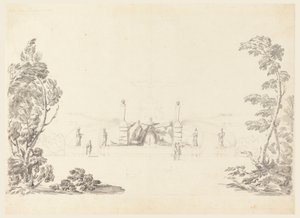 Desenho, Esboço para uma fonte no parque, 1740 de Carlo Marchionni
