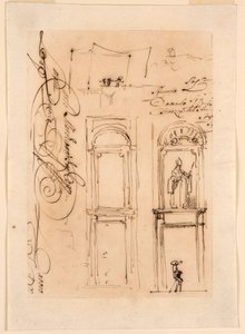 Desenho, esboços e guião, 1765 de Carlo Marchionni