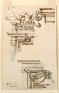 Desenho, Duas Portas, 1750-75 de Carlo Marchionni