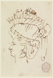 Cabeça de uma mulher usando um chapéu de Carlo Marchionni