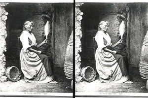 Old Woman Spinning, Capri, c.1865 (foto a p/b)