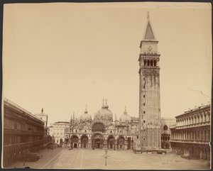 Basílica de São Marcos com o campanário, Veneza de Carlo Naya