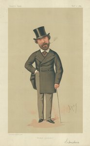 Sr. Henry Du Pre Labouchere, modesta garantia, 7 de novembro de 1874, desenho animado da Vanity Fair de Carlo Pellegrini