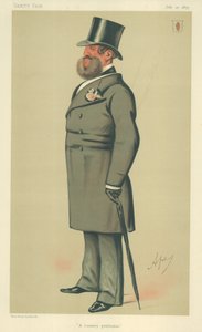 Sir Henry Josias Stracey, cavalheiro de um país, 10 de julho de 1875, desenho animado da Vanity Fair de Carlo Pellegrini