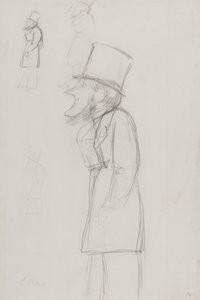 Esboço para uma caricatura, possivelmente de G. Russell de Carlo Pellegrini