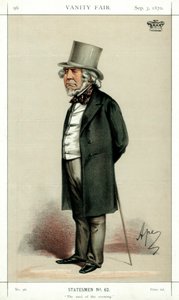 O fresco da noite, Lord Houghton, poeta e político inglês, 1870. de Carlo Pellegrini