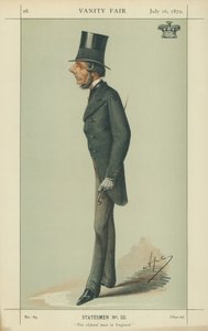 O Marquês de Westminster, O homem mais rico da Inglaterra, 16 de julho de 1870, desenho animado da Vanity Fair de Carlo Pellegrini