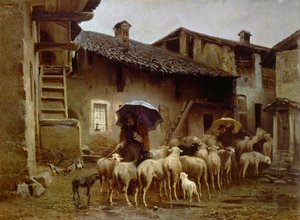 Regresso ao estábulo, por Carlo Pittara (1836-1890)