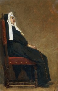 Freira, de Carlo Stragliati (1869-1925), óleo sobre cartão, 30,5x20,5 cm. de Carlo Stragliati