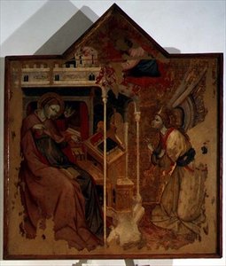 Anunciação (tempera no painel) de Carlo da Camerino
