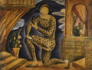 Arlequim e Colombina (óleo sobre tela) de Carlos Alberto Castellanos