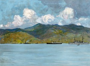 Nossos navios de guerra na costa perto de Santiago de Cuba, 3 de junho de 1898