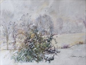 Inverno da Nossa Janela, 2009 (pastel e wc no papel) de Caroline Hervey Bathurst
