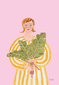 Mulher com verduras frescas