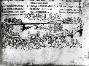 Ilustração de várias cenas do Salmo 43, incluindo o versículo Despertai, por que dorme, ó Senhor , do Utrecht Psalter, cópia do original de Reims agora na Biblioteca da Universidade de Utrecht