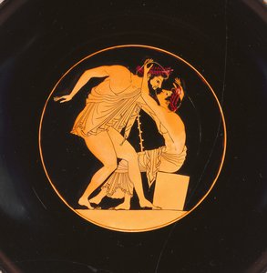 Taça de vinho com pentatletas, 505-500 aC de Carpenter Painter