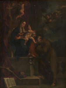 Maria, Jesus e São Francisco de Carracci