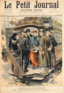 Um soldado repatriado de Madagascar, gravado por Fortune-Louis Meaulle (1844-1901) ilustração do Le Petit Journal, 12 de janeiro de 1896 (gravura colorida) de Carrey