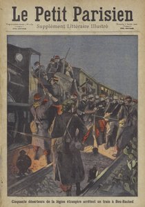 Cinqüenta desertores da Legião Estrangeira Francesa parando um trem em Bourached, na Argélia