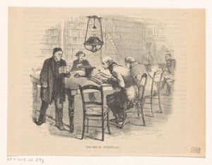 Sala de leitura de uma biblioteca Les rats de bibliothèque (título no objeto) de Carter