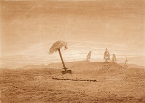 Paisagem com sepulturas, c. 1835-1837 de Caspar David Friedrich