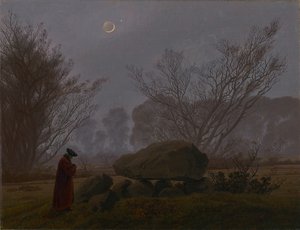 Um passeio ao anoitecer de Caspar David Friedrich
