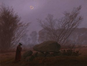 Uma caminhada ao entardecer, 1830-1835 de Caspar David Friedrich