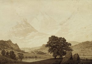 Outono - Tarde - Maturidade das estações, horários do dia e idades do ciclo do homem, 1803 de Caspar David Friedrich