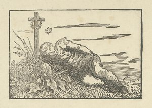 Menino dormindo em uma sepultura, 1802 de Caspar David Friedrich