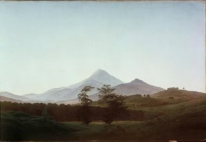 Paisagem boêmia com aparência de milho grande e pequeno de Caspar David Friedrich