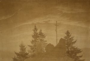 Cruz nas montanhas de Caspar David Friedrich