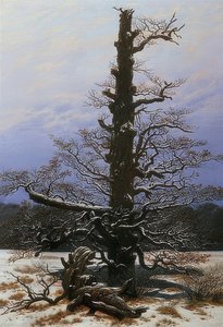 Carvalho na neve. 1829 de Caspar David Friedrich