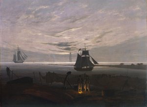 Noite no mar Báltico, 1831 de Caspar David Friedrich