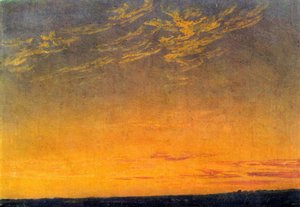 Noite com nuvens por Caspar David Friedrich de Caspar David Friedrich