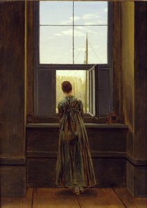 Mulher à janela de Caspar David Friedrich