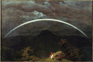 Paisagem montanhosa com arco-íris de Caspar David Friedrich