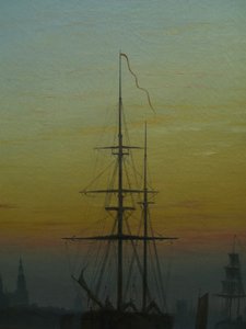 Alemão: Der Greifswalder Hafen O porto de Greifswald
 pormenor Título(s) alternativo(s): Navios no porto de Greifswald pormenor de Caspar David Friedrich