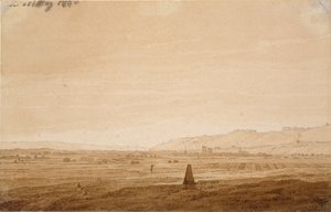 Paisagem com um obelisco, 1803 de Caspar David Friedrich