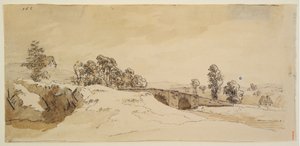 Paisagem com ponte de Caspar David Friedrich