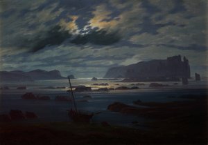 O Mar do Norte ao luar de Caspar David Friedrich