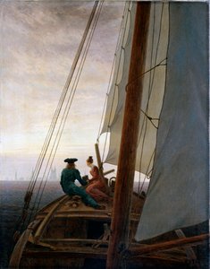 A bordo de um navio à vela, entre 1818 e 1820. de Caspar David Friedrich