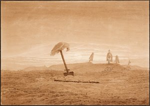 "Paysage de tombes Dessin de Caspar David Friedrich (1774-1840) vers 1836 Dim 23,8x28,6 cm Albertina, Vienne de Caspar David Friedrich