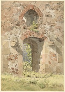 Ruína do Mosteiro da Santa Cruz, Meissen, 1824. de Caspar David Friedrich
