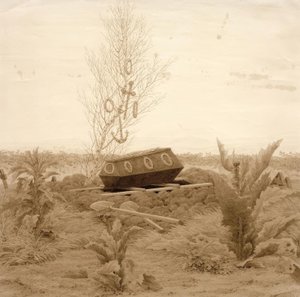 Caixão em um túmulo fresco de Caspar David Friedrich