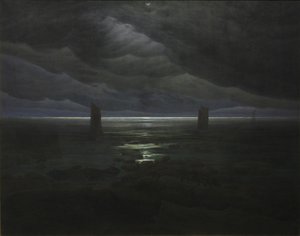 Costa do mar ao luar de Caspar David Friedrich