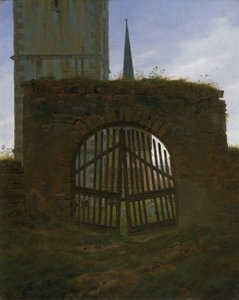O portão do cemitério, c.1825-30 (óleo sobre tela) de Caspar David Friedrich